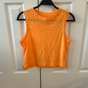 Bright orange workout tank